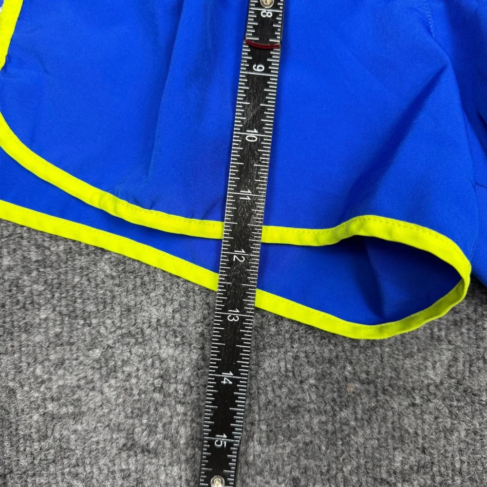 Victoria's Secret PINK Blue Running Shorts Neon Yellow Trim Small